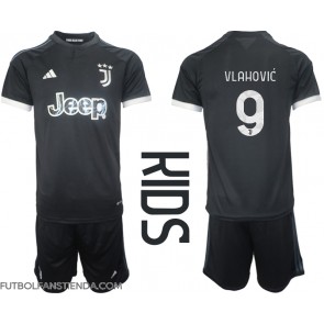 Juventus Dusan Vlahovic #9 Tercera Equipación Niños 2023-24 Manga Corta (+ Pantalones cortos)